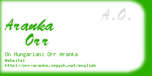 aranka orr business card